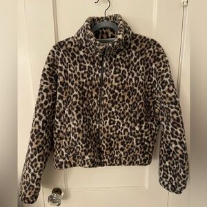 American Eagle Cropped Leopard Print Jacket